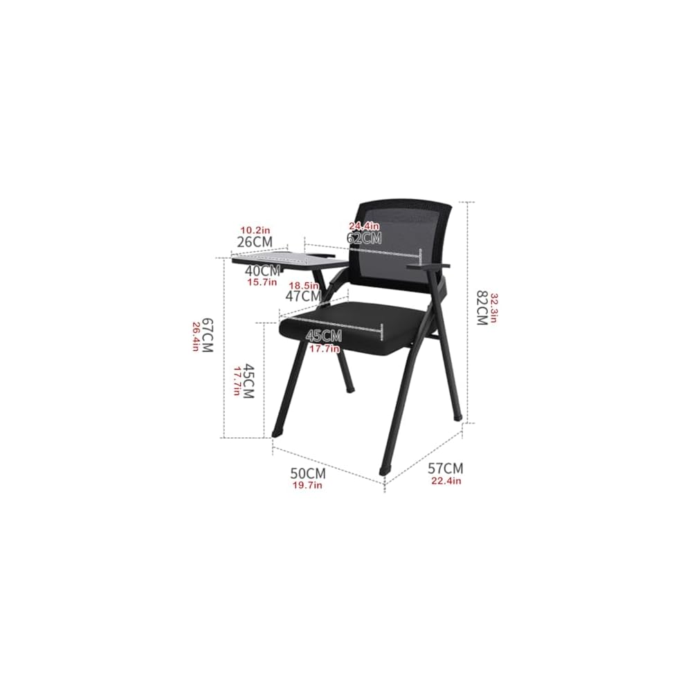 Ergonomic Folding Office Desk Chair, Portable Meeting & Conference Room Seating, Wide Seat Accent Chair for Home Office, Training & Professional Use, Space-Saving Design