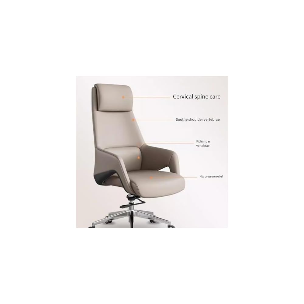 Executive Office Chair, Office Chair Ergonomic Office Chair Computer Chair Household Swivel Chair Reclining Back Business Executive Chair Boss Chair Desk Chair for Aldult, Home, Office,
