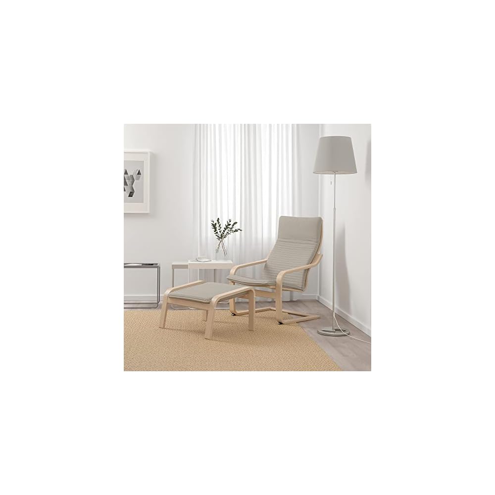 ProTuning POÄNG Armchair, white stained oak veneer/Knisa light beige