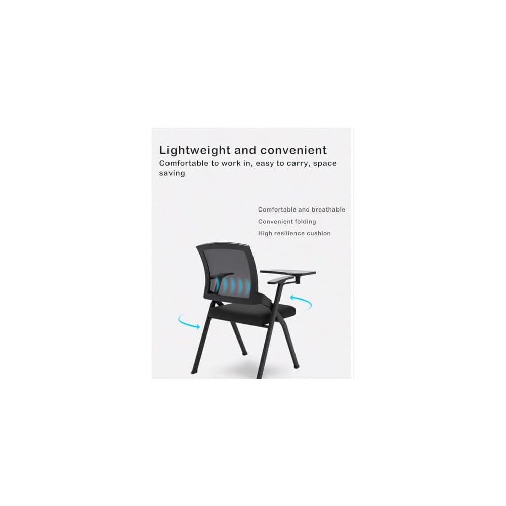 Ergonomic Folding Office Desk Chair, Portable Meeting & Conference Room Seating, Wide Seat Accent Chair for Home Office, Training & Professional Use, Space-Saving Design