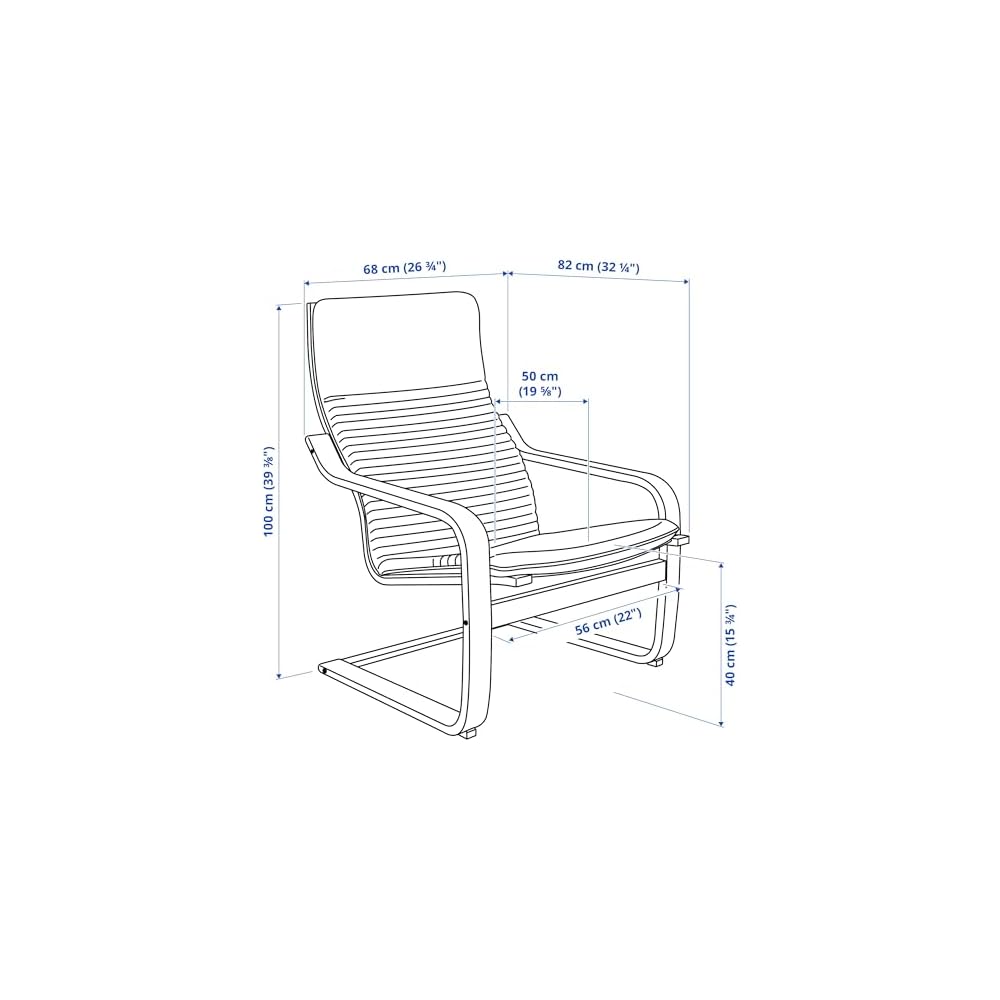 ProTuning POÄNG Armchair, white stained oak veneer/Knisa light beige