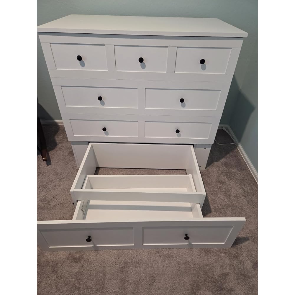 LIVAUVEAD Murphy Bed Full, Murphy Bed Cabinet with Headboard, White