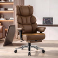 Big and Tall Office Chair with Retractable Footrest, Comfortable Desk Chair