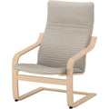 ProTuning POÄNG Armchair, white stained oak veneer/Knisa light beige
