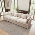 111.5" Khaki Chenille 3 Seater Sofa, Modern Deep Seat Cloud Couch